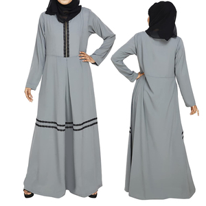 New 2026 Crepe <b>Chiffon</b> Hooded Abaya Hijab Attached <b>Scarf</b> Pockets Muslim Cute Modest Breathable Simple A-Line Dress Women - Product Image 5