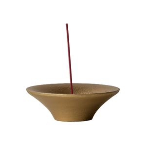 Minimal solid metal <b>incense</b> <b>stick</b> <b>holder</b> with deep bowl ash catcher modern rectangular base design <b>for</b> daily prayer meditation - Product Image 1