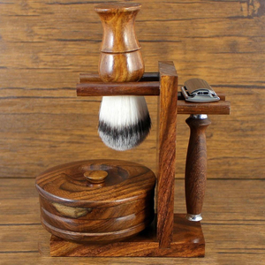 Wooden <b>Shaving</b> Set For Men's With Synthetic Hair <b>Shaving</b> Brush & Safety Razor <b>Shaving</b> <b>Kit</b> Men's Gift And Custom Logo - Product Image 5