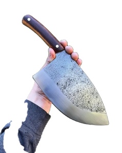 ProfessionalNakiri Meat Cleaver 1095 Acero de alto carbono Cocina Chef Cuchillo Madera Forjado a mano Funda de cuero para rebanar - Product Image 5