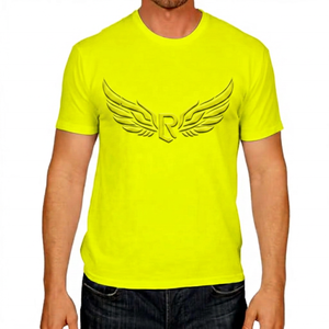   Camiseta de Manga Corta para Hombre con Logotipo R con Alas en Relieve, Corte Regular, Cuello Redondo, Diseño Casual de Punto - Product Image 3
