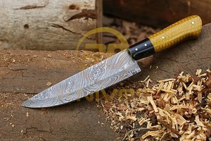 Custom Handmade Damascus Steel Chef <b>Knife</b> in Polished Blade Resin Handle <b>Sharp</b> Straight Edge Right Hand Professional - Product Image 5