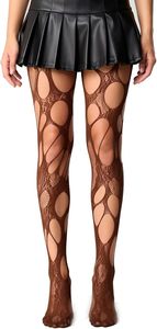 Collants en résille déchirés pour femmes, style punk gothique, collants en maille usés, bas Y2K Harajuku - Product Image 1