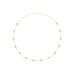 สร้อยคอทองคำ 14k ประดับมรกต/เพชรทรงมาร์คีส์ สำหรับสุภาพสตรี สวมใส่ได้ในที่ทำงาน |   เพชรที่เพิ่งเพาะเลี้ยง - Product Image 1