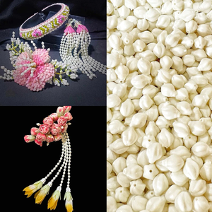 Capullos de jazmín artificiales plisados de plástico para guirnaldas tailandesas, suministro para manualidades florales - Product Image 1