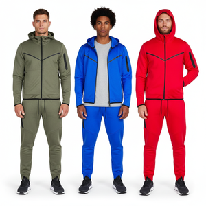 Conjunto Deportivo de Dos Piezas para Hombre, de Alta Calidad, Ecológico, de Secado Rápido, con Capucha, para Gimnasio, Entrenamiento, Correr, Traje Deportivo de Invierno - Product Image 1