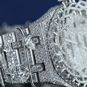 นาฬิกาแฟชั่นสุดฮิตปี 2026 ประดับเพชรเต็มเรือน สำหรับผู้ชาย สไตล์ฮิปฮอป หรูหรา ประดับเพชร ลายดอกไม้ นาฬิกาข้อมืออัตโนมัติสำหรับผู้ชาย - Product Image 4