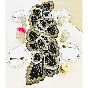Embroidered Cotton Table <b>Runner</b> Floral Pattern Classic Style <b>Washable</b> Home Decor - Product Image 6