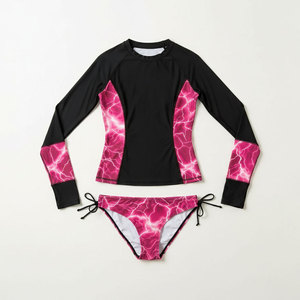 Conjunto de Traje de Baño de Manga Larga para Mujer, Protección UV, Secado Rápido, Traje de Surf de 2 Piezas, Ropa de Playa, Camiseta Deportiva de Natación - Product Image 4