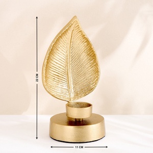Elegant Golden Leaf <b>Tea</b> Light Holder Artisan Metal Candle <b>Stand</b> High Quality For Modern Table Decor Weddings & Luxury Gifting - Product Image 3