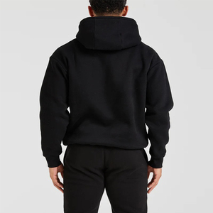 OEM Top Quality Blacked Regular Fit <b>Men's</b> Casual Pullover Hoodies Front <b>Pouch</b> Pocket Ribbed Cuff & Hem Comfortable Wholesale - Product Image 5