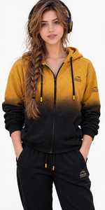 ONETEN APPARELS Women's Navy Blue <b>Cropped</b> Turtleneck Hoodie Wide Leg <b>Joggers</b> Set Full Sleeve Print Streetwear Tracksuit Loose - Product Image 1