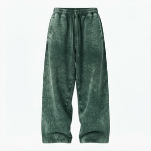 Wholesale Acid Wash Baggy Sweatpants Vintage Heavyweight Cotton Mineral Wash Mens Joggers Loose Fit Streetwear Pants - Product Image 5