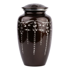 Elegant Pewter Silver Engraved Funeral Urn <b>Large</b> Capacity Adult Cremation Ash Holder Metal Memorial <b>Jar</b> Factory Supplier - Product Image 2