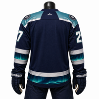 Maillot de hockey sur glace unisexe personnalisé, qualité supérieure, poids professionnel 220g, tissu mesh respirant, uniforme d'équipe, sublimation, twill.