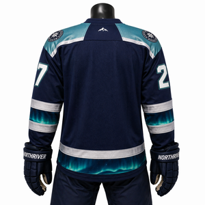 Maillot de hockey sur glace personnalisé pour hommes, tissu en maille de qualité supérieure, uniforme d'équipe, sublimation, tissu sergé, maillot de hockey - Product Image 4