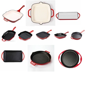 Vente en gros de poêles à frire en <span class=keywords><strong>fonte</strong></span> émaillée Ensemble de poêles à griller Poêle en <span class=keywords><strong>fonte</strong></span> Poêle à steak Plaque de cuisson pour la cuisine - Product Image 1