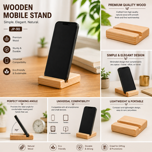 Soporte de Madera Promocional Liviya para Teléfono Móvil, Soporte de Escritorio para Oficina - Día de San Valentín y Navidad - Product Image 3