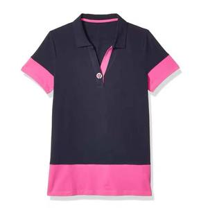 Camisa Deportiva Casual de Punto Antiencogimiento para Mujer, con Botones, Estampada, de Manga Corta para Golf - Product Image 3