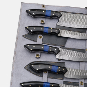 LEGACY BLADES Ensemble de couteaux de chef en acier Damas de style japonais, faits à la main, de qualité supérieure, 5 pièces, ambidextres, professionnels, durables, en bois - Product Image 6