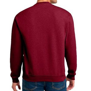 Men's <b>Maroon</b> Crewneck Sweatshirt Regular Fit Solid Color Printed Front Casual Pullover Autumn Wear Sweatshirt - Product Image 3