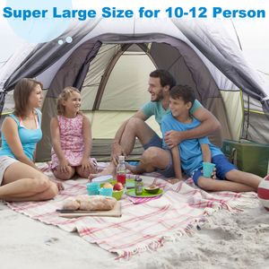 Dark Gray 522*260*210cm Family Camping <b>Tent</b> Three Rooms with Polyester Cloth and Fiberglass <b>Poles</b> Accommodates 10 People - Product Image 4