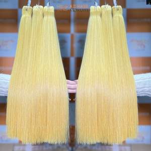 Factory Wholesale 100% Human Hair Bundles Double Machine Weft Yellow Color Remy Virgin Hair Cuticle Aligned Vietnamese Hair - Product Image 2