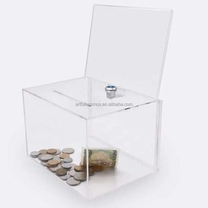Urne en acrylique sécurisée et élégante 2025: boîte de don transparente avec serrure et porte arrière facile d'accès - Product Image 5
