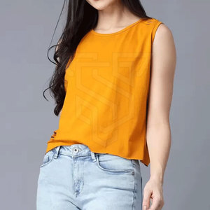 Camiseta sin Mangas de Algodón y Fibra de Bambú de Alta Calidad para Mujer, Logotipo Personalizado, Transpirable, de Secado Rápido, Servicio OEM, Tela de 220g, Informal y Deportiva - Product Image 4