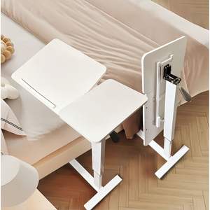 Mesita de noche con cama blanca, soporte móvil para ordenador portátil rodante con bandeja inclinable, mesa ajustable en altura para cama, sofá, muebles de dormitorio - Product Image 4