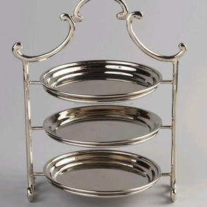 <b>3</b> <b>Tier</b> Stainless Steel <b>Cake</b> <b>Stand</b> Round Fruits Dessert Serving Trays Food Contact Safe Metal <b>Cake</b> <b>Stand</b> American Style - Product Image 1
