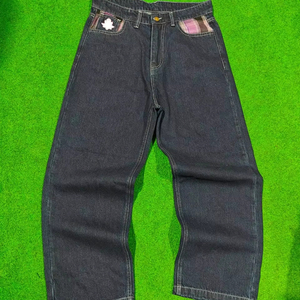 Autumn Men's Mid Rise Breathable Wide Leg Pants <b>Jeans</b> Smoky Gray Tassels Cement Gray Washed Denim Solid Pattern <b>Button</b> - Product Image 1