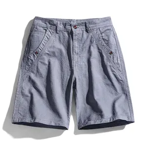 Custom Streetwear Sporty Style Straight Baggy Distressed Dark Washed <b>Canvas</b> Cotton Men's Shorts Quick Dry Breathable - Product Image 5