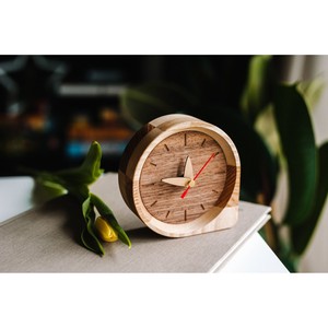 Horloge de bureau en bois minimaliste, mouvement mécanique à quartz, affichage à aiguilles, silencieuse, écologique, design moderne décoratif - Product Image 1