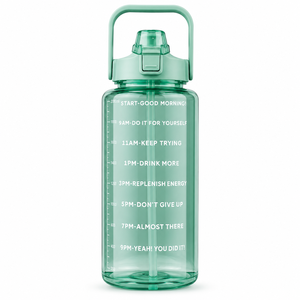 Botella de Agua Motivacional de 2000 ml con Marcadores de Tiempo, Libre de BPA, a Prueba de Fugas, con Indicador de Hidratación para Uso Diario - Product Image 1