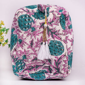 Sac réutilisable écologique de style bohème à imprimés floraux unisexe, léger, multifonctionnel, pochette de voyage durable, sac à cosmétiques en coton - Product Image 4