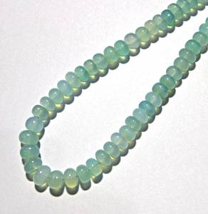 ลูกปัดหินแคลเซโดนีสีน้ำทะเลธรรมชาติทรงกลมเรียบ ร้อยเป็นเส้น สำหรับทำเครื่องประดับ ขายส่ง - Product Image 4