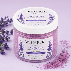 Sel de Bain Cristallisé Naturel de l'Himalaya Parfum Lavande Rose Whisper Salt 100g – Soulagement Musculaire, Pétales Séchés, Sel Granulaire - Product Image 2