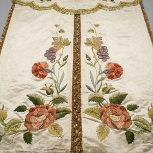 Premium Hand Embroidered Liturgical Vestment Gold Metallic Thread Zardozi Satin Church Altar Cover Cloth <b>Banner</b> - Product Image 2