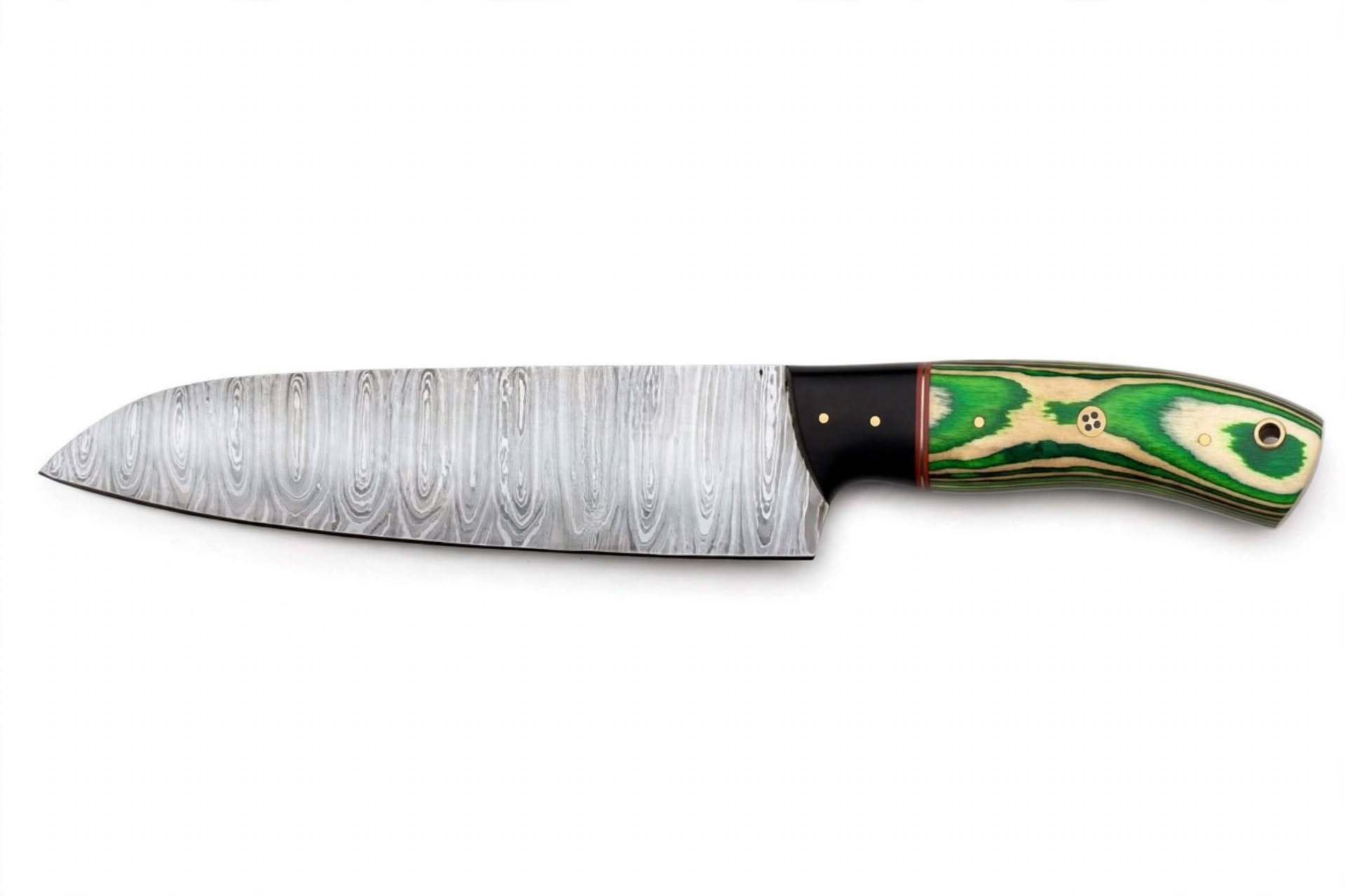 Emerald Green & Cream Striped Handle