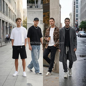 T-shirt court et ample pour homme – Coton épais 300 GSM, coupe oversize streetwear à épaules tombantes - Product Image 6