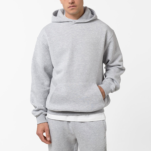 Conjunto Deportivo de Sudadera con Capucha Gris para Hombre, 100% Algodón, Casual, Largo, Color Sólido, Bolsillos Laterales, Corte Regular, Invierno - Product Image 4