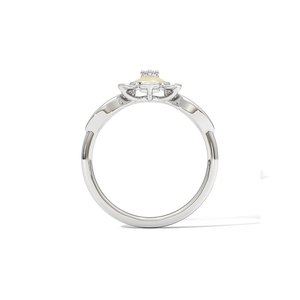 Anillo de Acero Inoxidable con Flor, Diamante y Piedras Preciosas para Mujer |   Anillo Floral con Diamante Natural FG-SI |   Elegante Regalo de Joyería para el Día a Día - Product Image 4