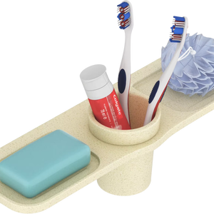 Porte-savon carré élégant avec plateau en verre, fixation murale, accessoires de salle de bain, installation facile, pour salles de bain modernes - Product Image 1