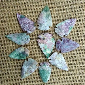 Agate pierre naturelle vente en gros de haute qualité fait à la main croissant de guérison pointe de flèche cristal bleu verre coups de flèches - Product Image 3