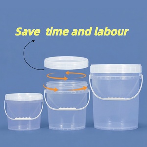 Seau en plastique de qualité alimentaire en gros avec couvercle à vis, seau de 5 gallons <span class=keywords><strong>pour</strong></span> l'emballage alimentaire, fût en plastique transparent, logo personnalisé - Product Image 3