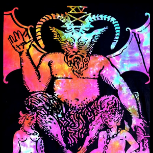 Tapiz de algodón para colgar en la pared, póster pequeño impreso, decoración multicolor para puerta con diseño del Diablo, hecho a mano, hermoso, por consignantes indios. - Product Image 1