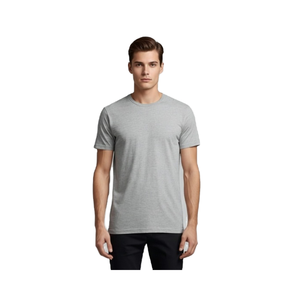 T-shirt décontracté à manches courtes pour homme, coupe classique, 95% coton, 5% élasthanne, col rond, respirant, écologique, séchage rapide, couleur unie, tailles S-XL - Product Image 1