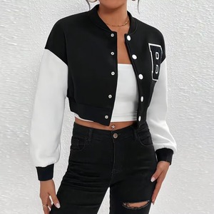 Veste universitaire personnalisée en cuir véritable souple pour femme, manteau en laine style Letterman, vêtement d'extérieur tendance, tenue de baseball - Product Image 1