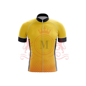 Ensemble maillot et short de cyclisme pour homme, jaune avec accents noirs, respirant, en polyester, design sans couture, pour adultes - Product Image 3